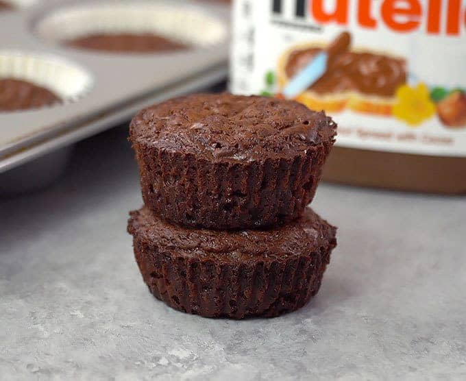 2 stacked Nutella Brownies