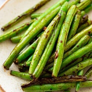 Crunchy Asian Green Beans on a plate