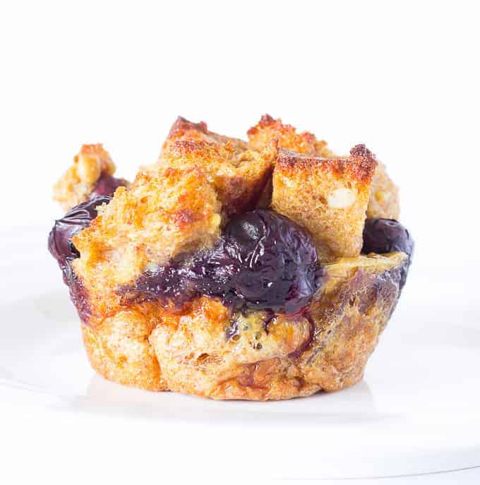 blueberry French Toast Cup on a white plate