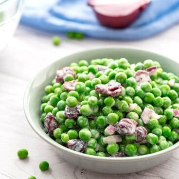 Sweet Pea Salad in a serving bowl